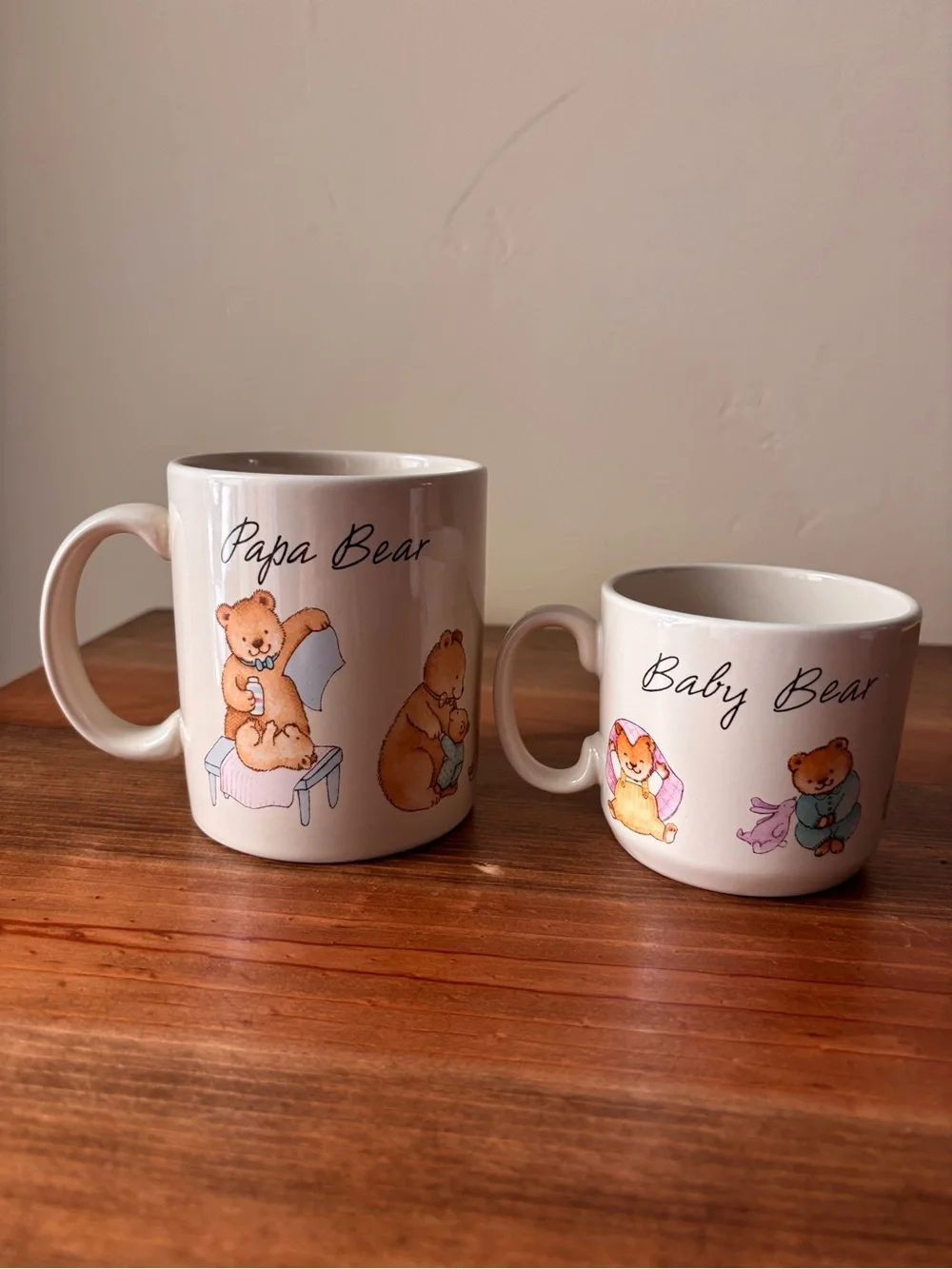 Vintage 1988 Hallmark “Papa Bear” & “Baby Bear” mugs